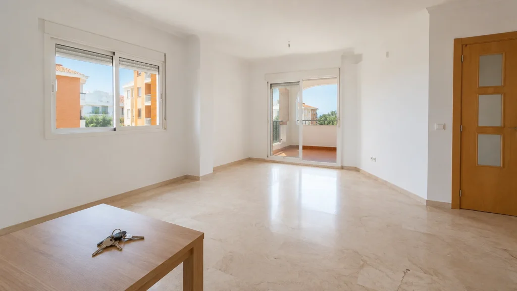 piso vacío recién pintado después de vaciarlo para vender