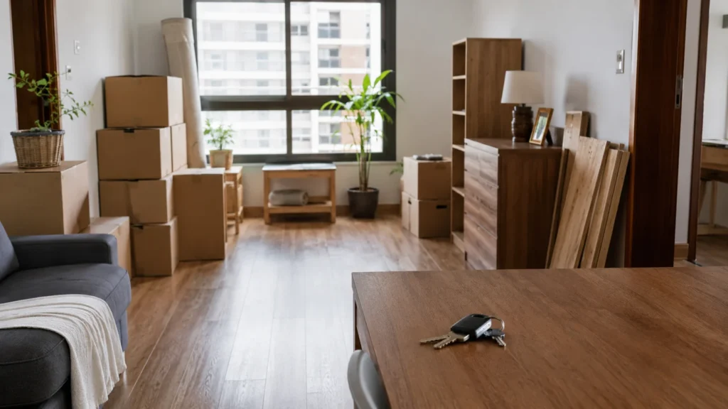 Cómo preparar una vivienda antes de vaciarla con cajas, muebles y objetos organizados