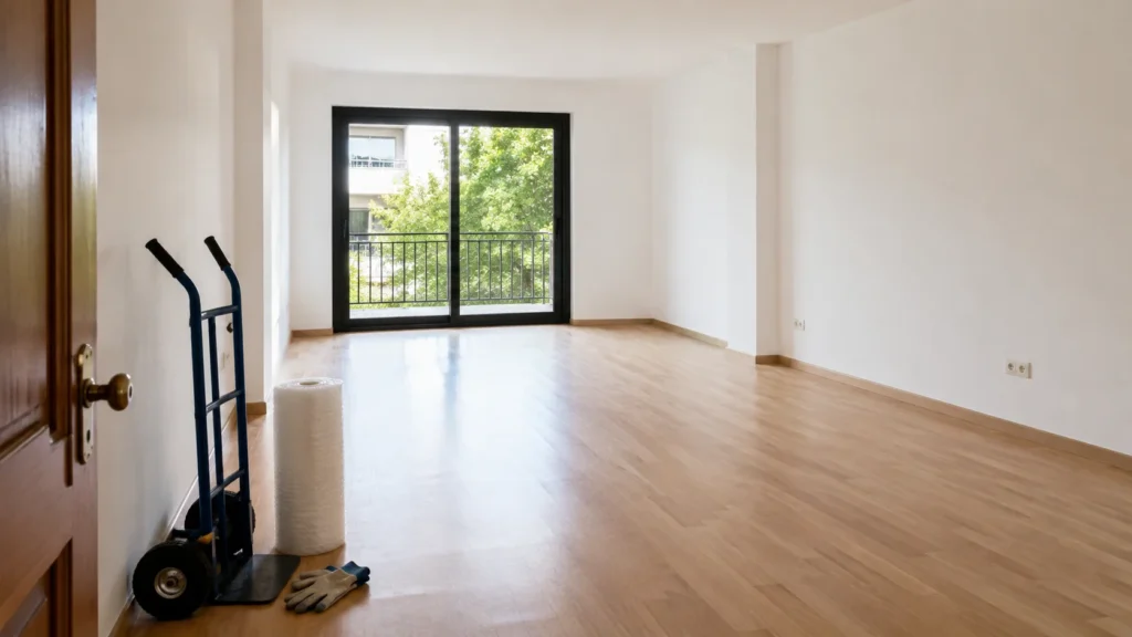 Vivienda despejada después de vaciar muebles y enseres